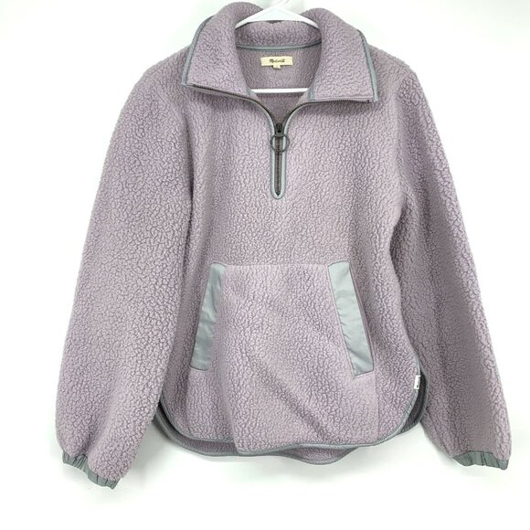 Madewell Jacket Popover Polartec Fleece Purple Long Sleeve Pocket - Picture 3 of 12